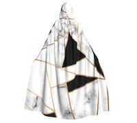 LSJRBWTD Black and White Marble Texture Halloween Hooded Cloak for Adults | Full Length Cosplay Cape Costume Fantasy Robe with Oversized Hood for Masquerade Carnival Stage Events