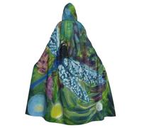 LSJRBWTD Hand painted dragonfly Adult Halloween Hooded Cloak | Full Length Cosplay Costume Medieval Robe with Hood, Tie Closure for Masquerade Roleplay and Themed Events