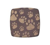 LSJRBWTD Paw Prints Art Stretch Chair Seat Covers Set of 4 | Washable Square Cushion Slipcovers with Secure Straps, Easy Installation for Dining Room Kitchen Office Decor