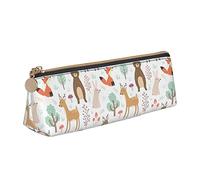 Lsjuee Animals Fox Pencil Case Women Pen Pouch Simple Carrying Box for Adult with Smooth Zipper Durable Lightweight for Office Organizer Storage Bag