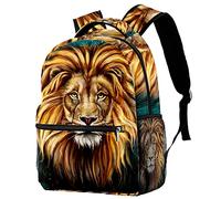 Lsjuee Brown Lion Head Animal King Paint Backpack Travel Rucksack Durable Bags for Students Outdoor Hiking Camping Weekend Backpack