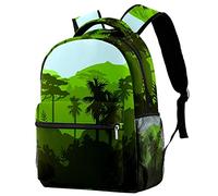 Lsjuee Business Laptop Backpack Outdoor Sports Rucksack Tropical Landscape Palm Tree Mountain School Shoulder Bag for Men Women, Tear Resistant Unique Travelling Backpack Fits up to 15 Inch Laptop