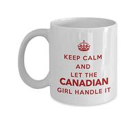 Lsjuee Canadian Mug - Keep Calm and let The Canadian Girl Handle it - Coffee Mug - Unique Gift for Canadian