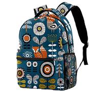 Lsjuee Casual Daypack Elegant Casual Daypacks Large School Rucksack Fox Deer Owl Sunflower Bookbags for Boy & Girl
