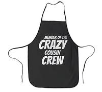 Lsjuee Cousin Crew Crazy BBQ Grill Aprons for Men&Women- Funny Aprons for Mom Dad Friend Professional Cooking Apron One Size Fits All Best for Cooking Baking Gardening Grilling