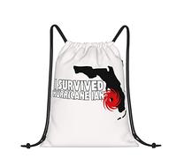 Lsjuee Drawstring Bags I Survived Hurricane Ian Backpack Bag Sport Gym Sack Drawstring Bag String Bag Yoga Bag For Men Women Boys Girls