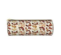 Lsjuee Fox Pencil Case Pen Pouch Cylinder Small Carrying Box for Adult with Smooth Zipper Simple Durable Lightweight for Office Organizer Storage Bag