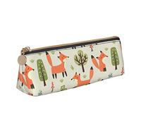 Lsjuee Fox Pencil Case Women Pen Pouch Simple Carrying Box for Adult with Smooth Zipper Durable Lightweight for Office Organizer Storage Bag