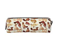 Lsjuee Fox Small Pencil Case Simple Pen Pouch Carrying Box for Adult with Smooth Zipper Durable Lightweight for Office Organizer Storage Bag