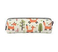 Lsjuee Fox Small Pencil Case Simple Pen Pouch Carrying Box for Adult with Smooth Zipper Durable Lightweight for Office Organizer Storage Bag