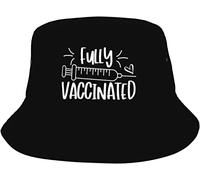 Lsjuee Fully Vaccinated Bucket Caps Men Women Outdoor Leisure Shade Sun Bucket Hat