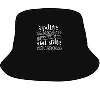 Lsjuee Fully Vaccinated Still Antisocial Fisherman hat Men Women Outdoor Leisure Shade Sun Bucket Hat