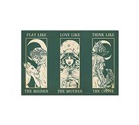 Lsjuee Green Maiden Mother Crone Witch Poster Gift for Women Men Home Gift Bathroom Vintage Bedroom Novelty Funny Retro Parlor Poster s Garage Mural Metal Tin Signs Wall Decor 8x12 Inch