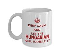 Lsjuee Hungarian Mug - Keep Calm and let The Hungarian Girl Handle it - Coffee Mug - Unique Gift for Hungarian