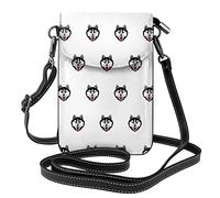 Lsjuee Husky Dog Black Crossbody Cell Phone Purse Women Pu Crossbody Bag Small Crossbody Wallet Purse Shoulder Bag