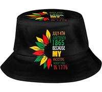 Lsjuee Juneteenth African American Emancipation Independence Day Black Freedom Day Bucket Hat Sun Cap Packable Outdoor Beach Fisherman Hats for Women and Men