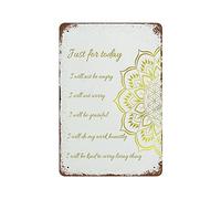 Lsjuee Just for Today I WillBe Angry YogaRetro Retro Metal Iron Painting Tin Sign Wall Decor Poster Aluminum Plaque for Cafe Bar Pub Home Beer Decoration