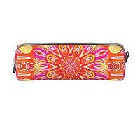 Lsjuee Mandala Art Pattern Small Pencil Case Simple Pen Pouch Carrying Box for Adult with Smooth Zipper Durable Lightweight for Office Organizer Storage Bag
