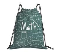 Lsjuee Math Lesson Word Unisex Simple Leisure Drawstring Bag,Gym Drawstring Bags,Outdoor Portable Backpack Storage Bags