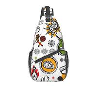 Lsjuee Mexican Salsa Symbols Unisex Casual Diagonal Chest Bag,Multipurpose Crossbody Shoulder Bag Travel Hiking Daypack