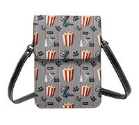 Lsjuee Movies Watcher Popcorn Crossbody Bag Crossbody Cell Phone Purse Women Pu Small Crossbody Wallet Purse Shoulder Bag