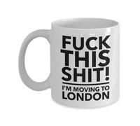 Lsjuee Moving to London Relocating to London Gift London Mug Co Worker Relocation Present Immigration to London Moving Away Mug