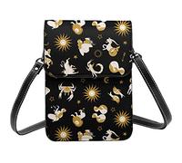 Lsjuee Mystical Symbols Of The Universe Crossbody Bag Crossbody Cell Phone Purse Women Pu Small Crossbody Wallet Purse Shoulder Bag