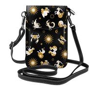 Lsjuee Mystical Symbols Of The Universe Crossbody Cell Phone Purse Women Pu Crossbody Bag Small Crossbody Wallet Purse Shoulder Bag
