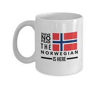 Lsjuee Norwegian Mug - Have No Fear, The Norwegian is here - Norway Flag - Funny Coffee Mug 11 OZ