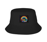 Lsjuee Proud Ally Pride Month LGBTQ Bucket Hat Funny Unisex Print Bucket Hat Black
