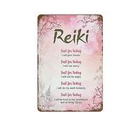 Lsjuee Reiki Just for Today I Will Give Thanks Reiki 5 PrinciplesRetro Retro Metal Iron Painting Tin Sign Wall Decor Poster Aluminum Plaque for Cafe Bar Pub Home Beer Decoration