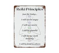 Lsjuee Reiki Principles Just for TodayRetro Retro Metal Iron Painting Tin Sign Wall Decor Poster Aluminum Plaque for Cafe Bar Pub Home Beer Decoration