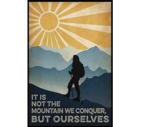 Lsjuee Retro Tin Sign Hiking It isThe Moutain We Conquer But Ourselves Signs I Only Want Cats Funny Farm Kitten 4 Holes for Easy Hanging Silly Decor for Kitty Fans Farmers 8x12inch