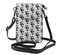 Lsjuee Siberian Husky With Snowflakes Crossbody Cell Phone Purse Women Pu Crossbody Bag Small Crossbody Wallet Purse Shoulder Bag