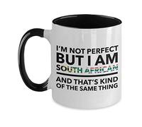 Lsjuee South African Mug - I'mperfect but I am South African and That's Kind of The Same Thing - South African Coffee Mug - South Africa Gift - Two Tone