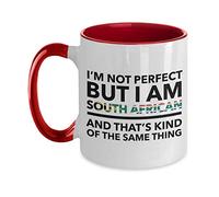 Lsjuee South African Mug - I'mperfect but I am South African and That's Kind of The Same Thing - South African Coffee Mug - South Africa Gift - Two Tone