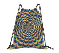 Lsjuee Spiral Optical Illusion Gif Unisex Simple Leisure Drawstring Bag,Gym Drawstring Bags,Outdoor Portable Backpack Storage Bags