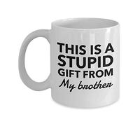 Lsjuee Stupid Gift from My Brother Mug- White Elephant Gift - Gift for Sister - Sister Present - Sister Cup - Gift Exchange Mug