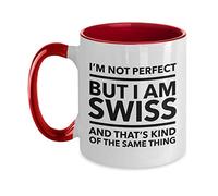 Lsjuee Swiss Mug - I'mperfect but I am Swiss and That's Kind of The Same Thing - Swiss Coffee Mug - Switzerland Gift