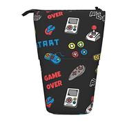 Lsjuee Telescopic Pencil Case Gaming Standing Pencil Pouch Stationery Organizer Bag, Portable Pen Case Holder for Office School Teens Bags Girls