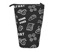 Lsjuee Telescopic Pencil Case Gaming Standing Pencil Pouch Stationery Organizer Bag, Portable Pen Case Holder for Office School Teens Bags Girls