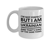 Lsjuee Ukrainian Mug - I'mperfect but I am Ukrainian and That's Kind of The Same Thing - Ukrainian Coffee Mug - Ukraine Gift