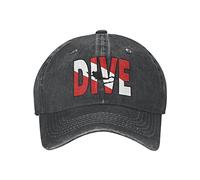 Lsjuee Vintage Distressed Dive Flag Scubas Diving Unisex Cowboy Hat Baseball Caps Adjustable Sports Golf Denim Casquette Cap Black
