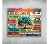 Lsjuee When You Enter This Office You are The Reason I Am Here Poster Kitchen Celebration Courtyard Restaurant Signs Poster s Garage Novelty Funny Metal Signs Art Wall Decor 12x16 Inch
