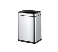 lskdnrufh Metal Square Trash Can,10Liter,with Fixed Ring and Removable Plastic Inner Bin,Uncovered,for Office,Hotel,Office,Store Trash Bin(Silver)