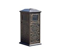lskdnrufh Outdoor Trash Bin with Pattern Cast, Industrial Garbage Can for Commercial Public Areas