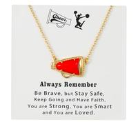 LSKFW Cheer Necklace Cheerleading Necklace for Women Coach Mom Cheerleader Gift Cheerleading Accessories Stuff Cheerleading Coach Gift, L, Brass, No Gemstone
