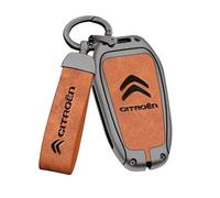 LSKJA Car Key Chain Clip for Citroen C5X C5 C4L 2021 2022, Keychain Key Fob Keychain, Key Chain Rings for Car Keys, Multifunctional Keychain Ring Holder for Men Woman,1 Dark-C Brown
