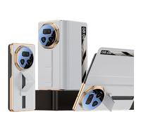 LSKOZU Case for HONOR Magic V5, Lightweight Ultra-Thin Shockproof Leather Protective Case, Smart Window, Adjustable Stand (Gray)