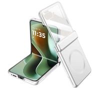 LSKOZU Case for Motorola Razr 2026, Lightweight, Ultra-Thin, Shock-Resistant Case with Built-in Screen Protection, Hinge Protection, Wireless Charging Support Silver